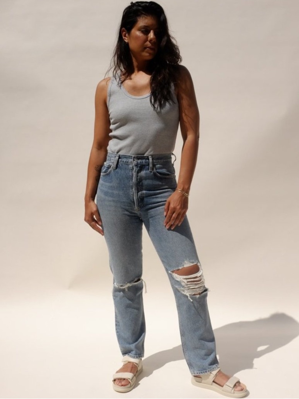 Agolde 90s Pinch Waist Jeans in Back Drop size 28 High Waisted Loose Fit